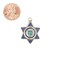 The Bead Chest Nepali Star of David Pendant: Authentic Ethnic Judaica Brass Charm Inlaid with Stone for DIY Necklace and Jewelry (Blue & Turquoise)
